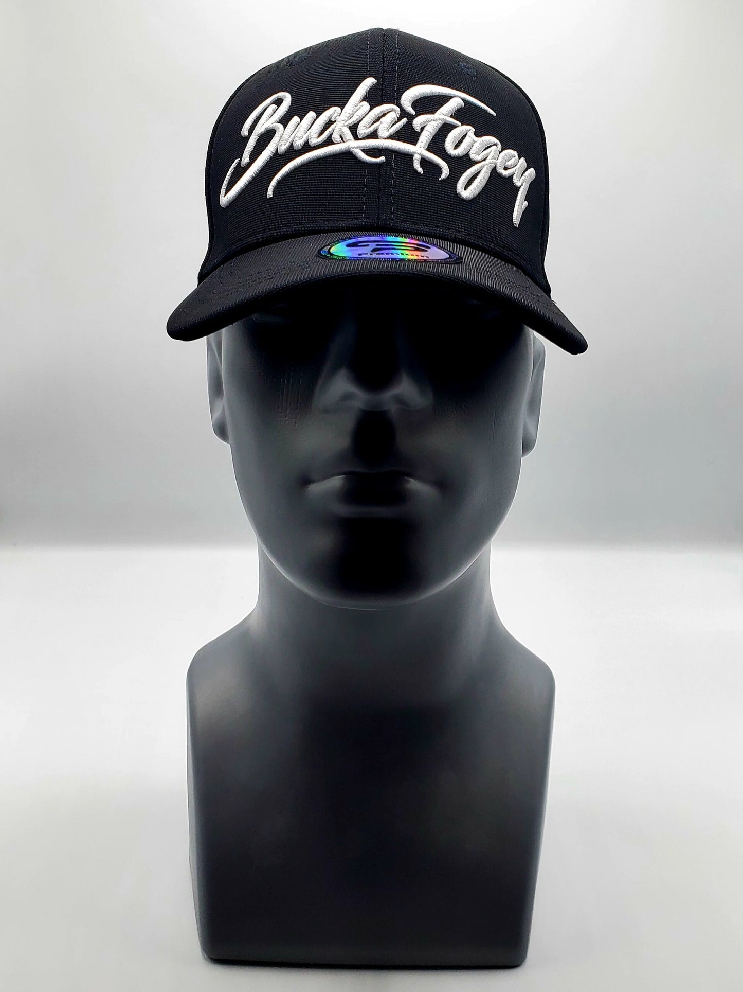 Midnight Black and White Premium Fitted hat image 0