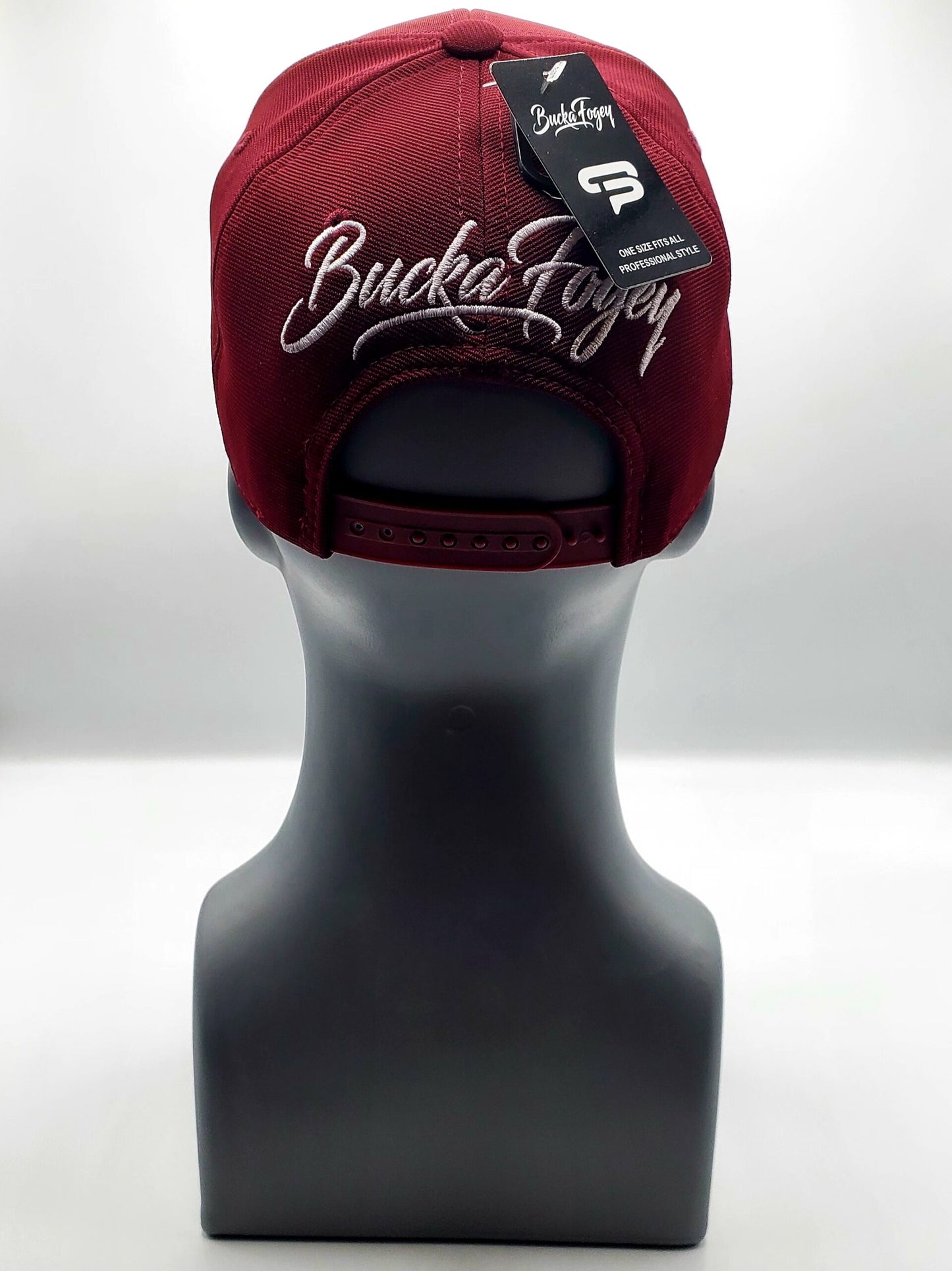 Money Maroon and White Snapback Hat image 1