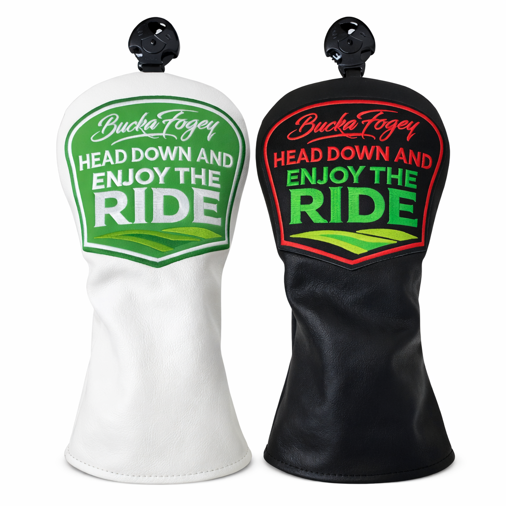⛳ HEAD DOWN AND ENJOY THE RIDE – Fairway Wood Headcover  (White or Black)
