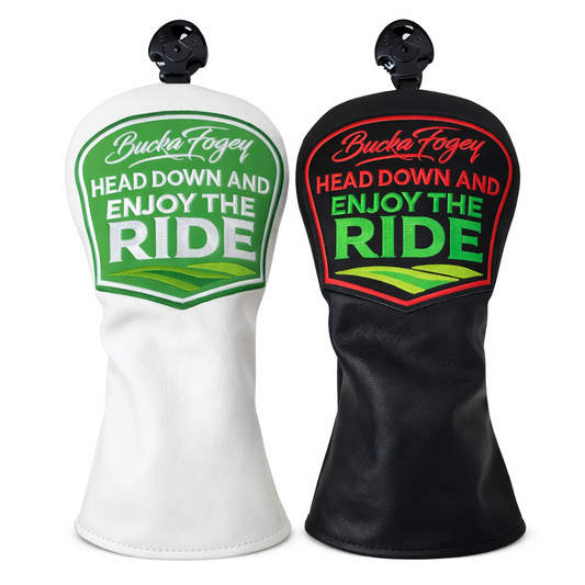 ⛳ HEAD DOWN AND ENJOY THE RIDE – Fairway Wood Headcover  (White or Black)