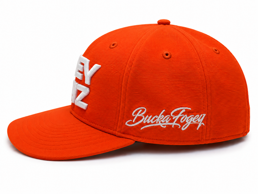 Bogey Boyz Mancation Inspired Snapback Hat – Orange & White