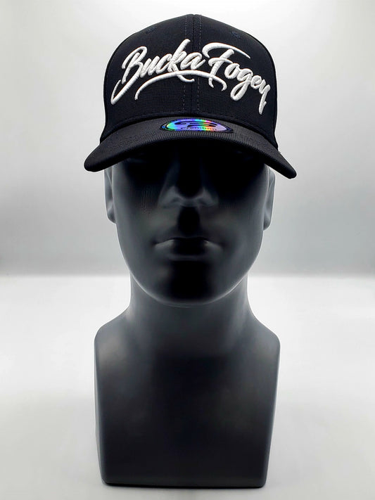 Midnight Black and White Premium Fitted hat image 0