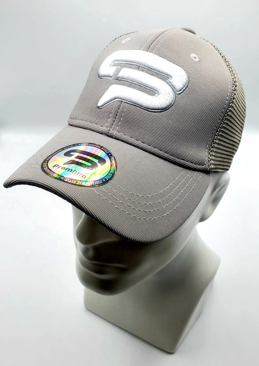 Gray and White Mesh-Back Fitted Hat image 0