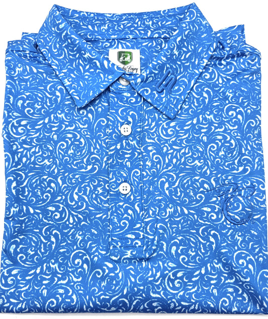 Brushstroke Blue Polo