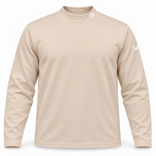 Bucka Fogey Beige Men’s Long Sleeve Mock Neck