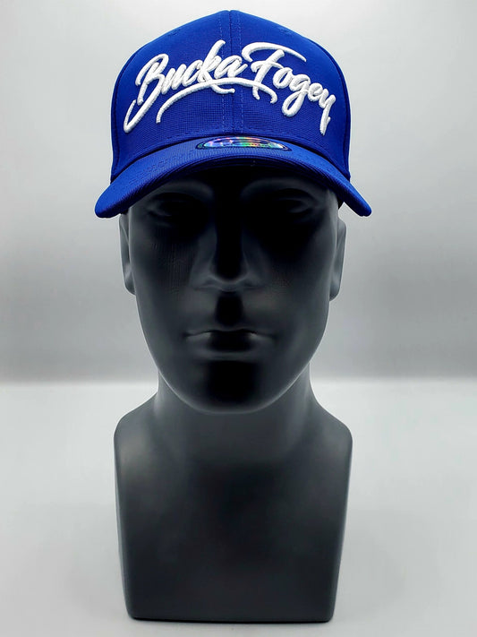 Royalty Blue and White Premium Fitted Hat image 0