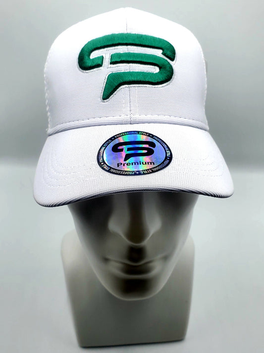 Emerald Green and White Trucker Snapback image 0