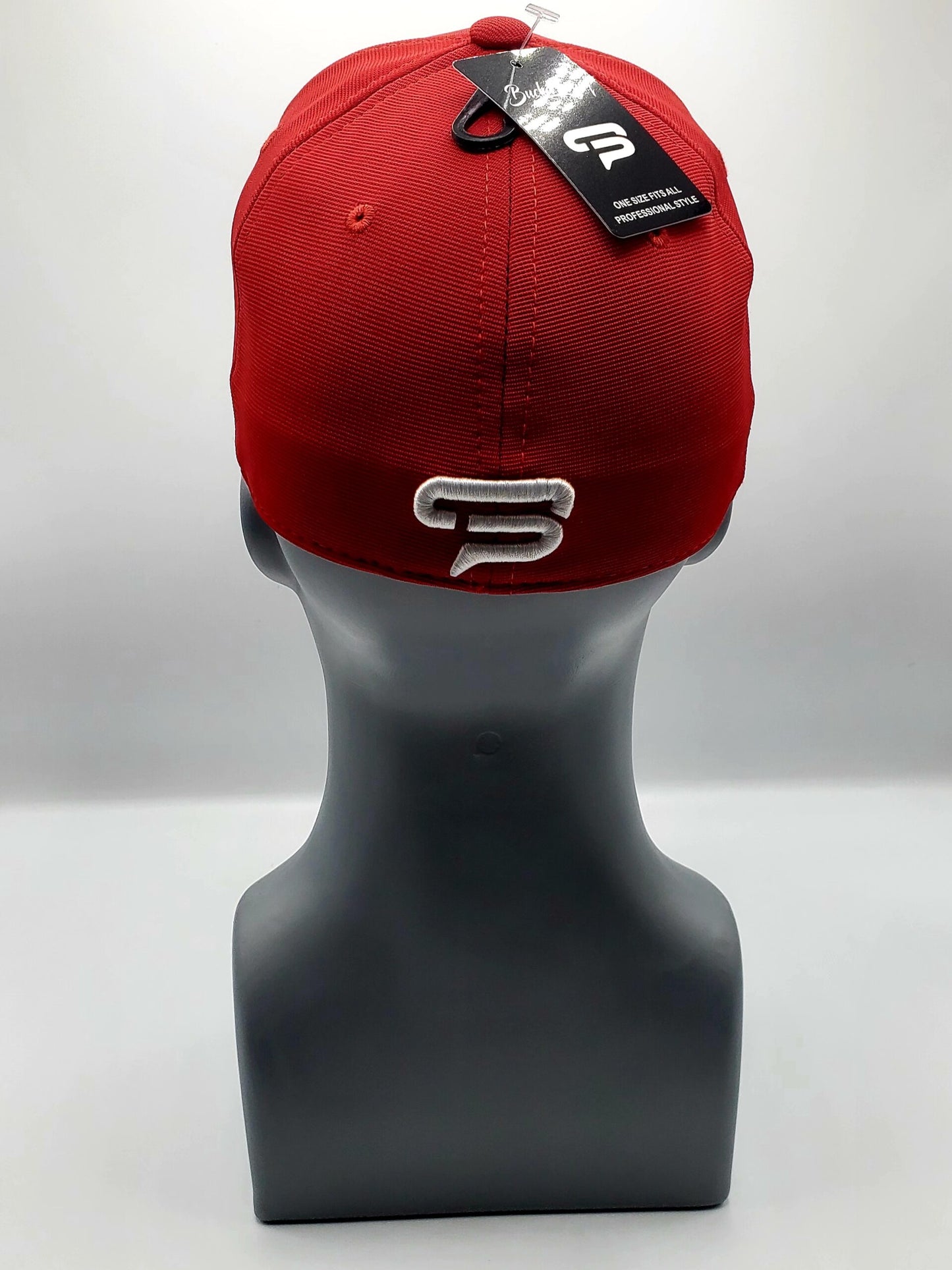 Fire Brick Red and White Premium Fitted Hat image 1