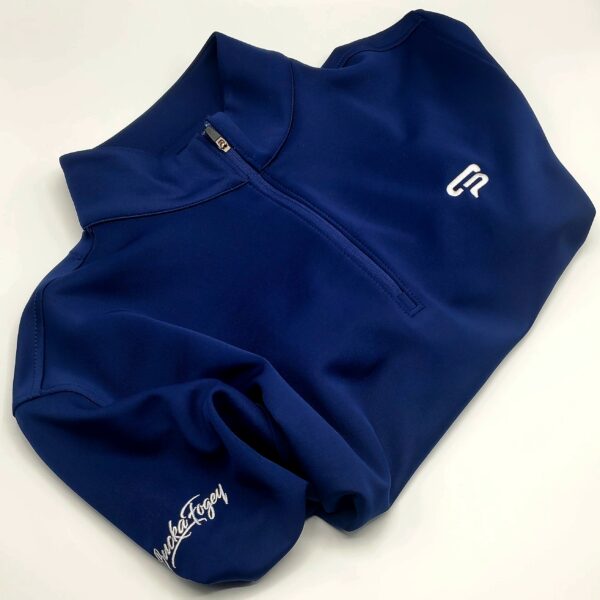 Navy Blue and White Quarter-Zip-Drip Pullovers – Bucka Fogey Sports